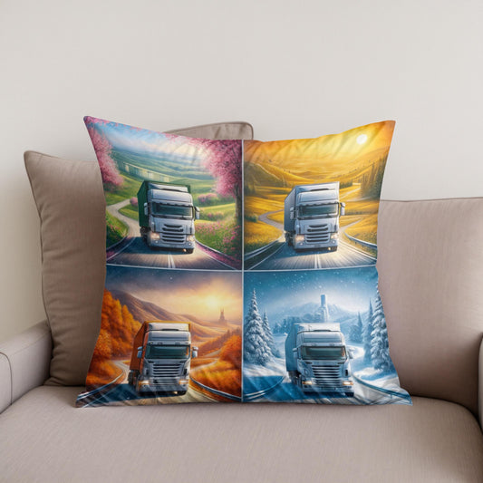 Seasons of the Road Cotton Cushion
