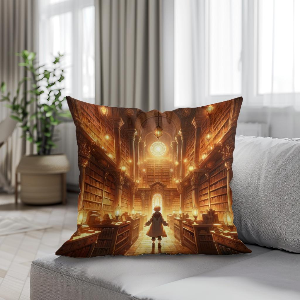 Enchanted Library of Wonders Cotton Cushion