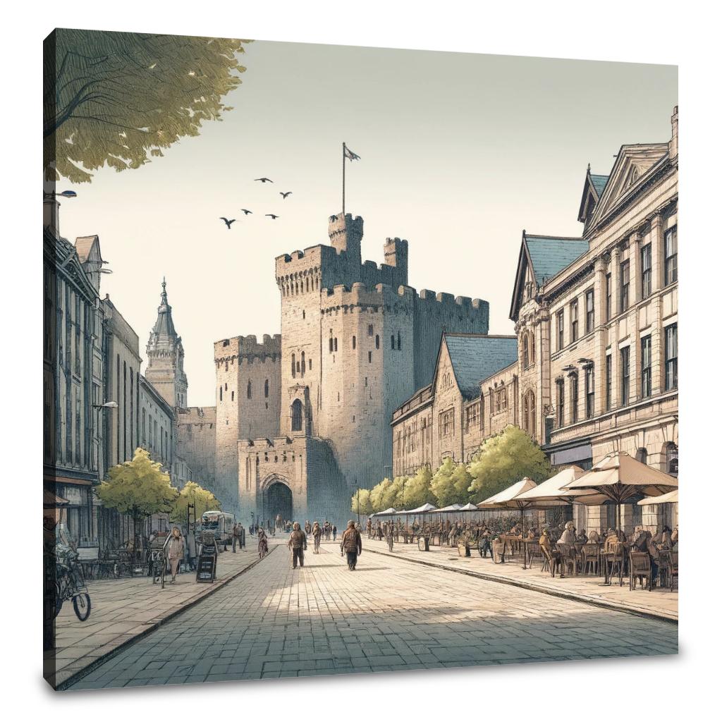 Cardiff Castle Street Canvas