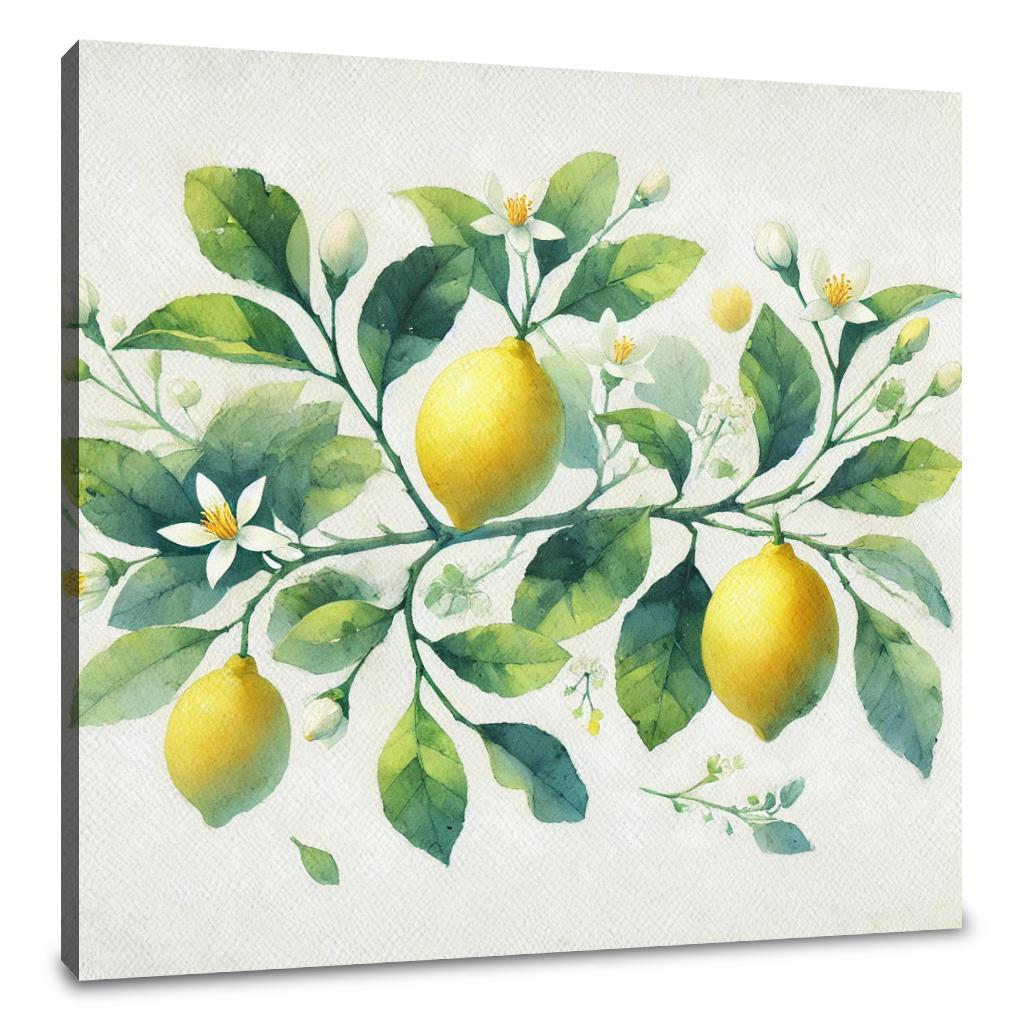 Lemon Blossom Watercolour Canvas