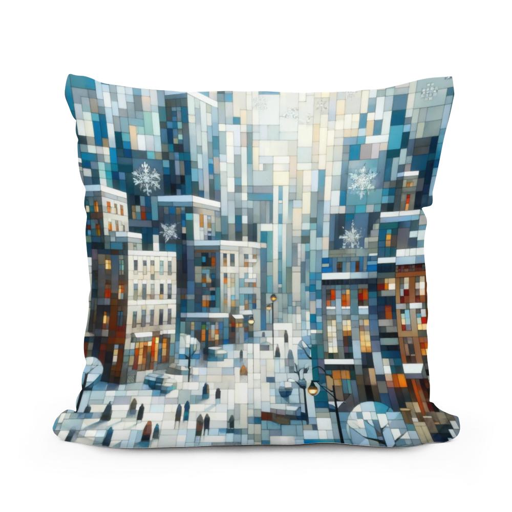 Winter Geometry Cotton Cushion