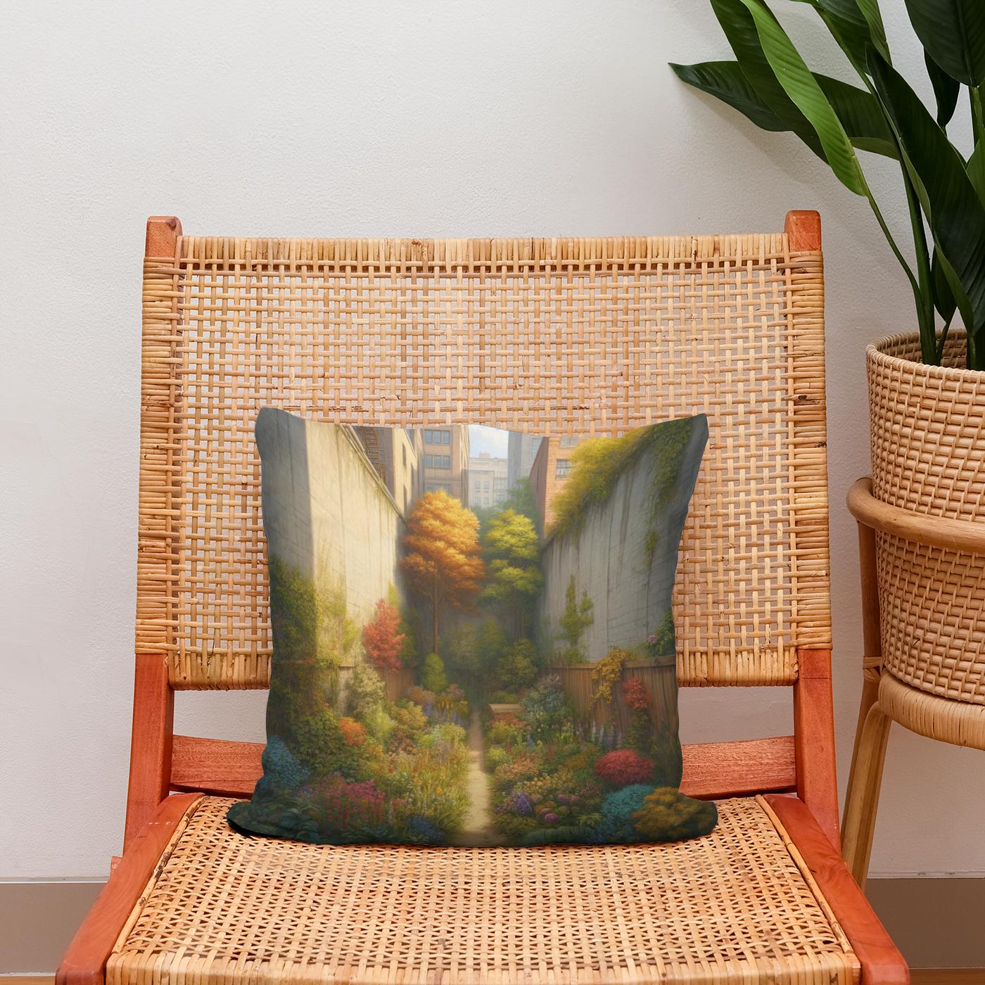 Hidden Autumn Garden Cotton Cushion