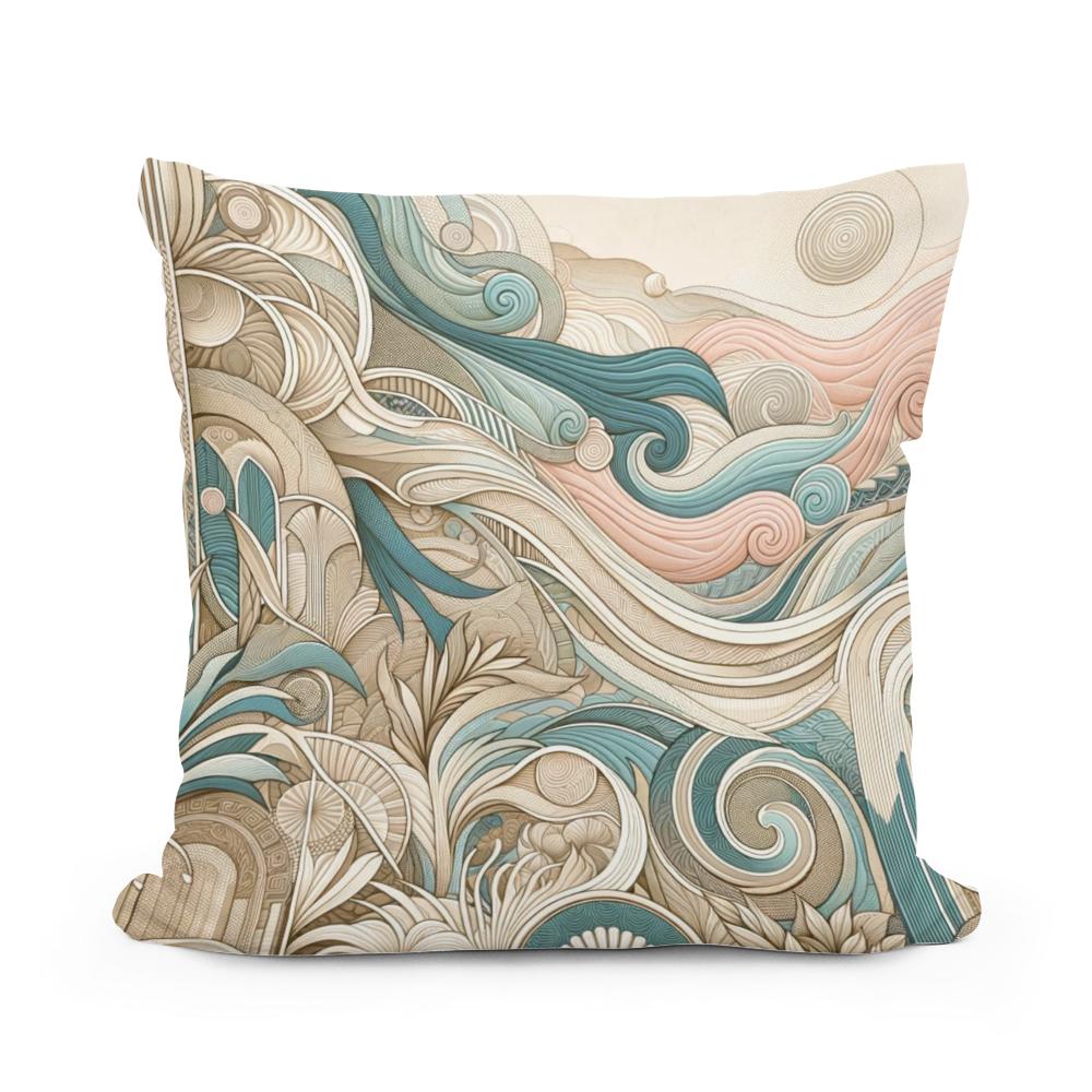 Seascape Whispers Mural Cotton Cushion