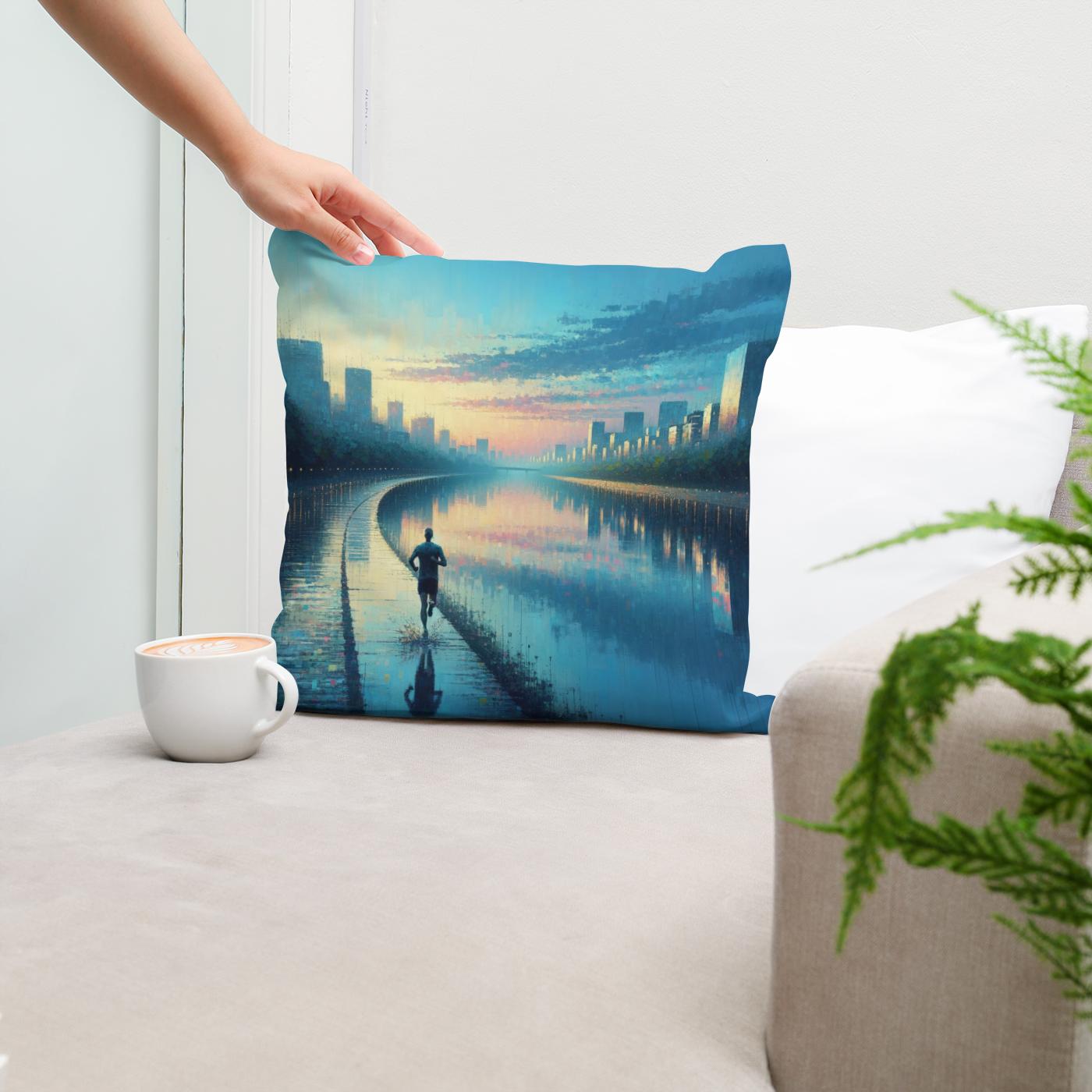 Summer Dawn Jog Serenity Cotton Cushion