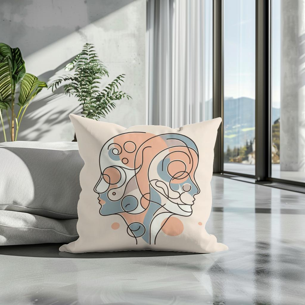 Faces in Harmony Cotton Cushion