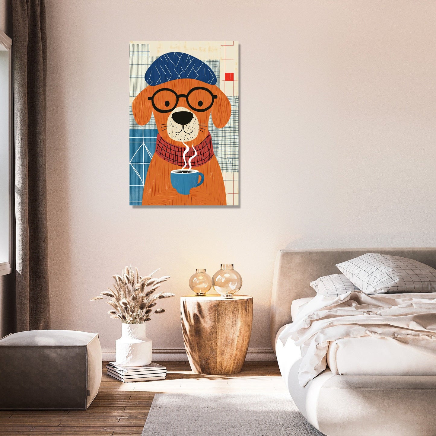 Coffee Break Dog Canvas
