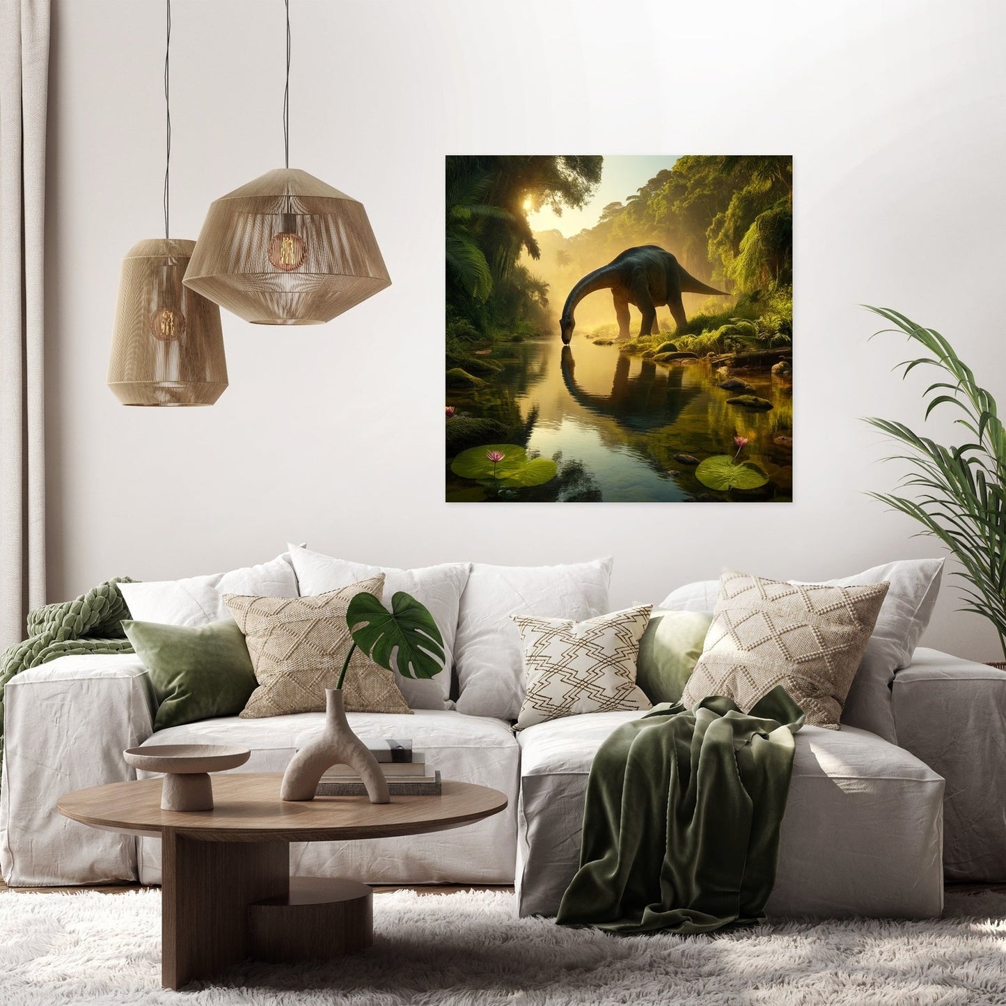 Golden Hour Brachiosaurus Canvas