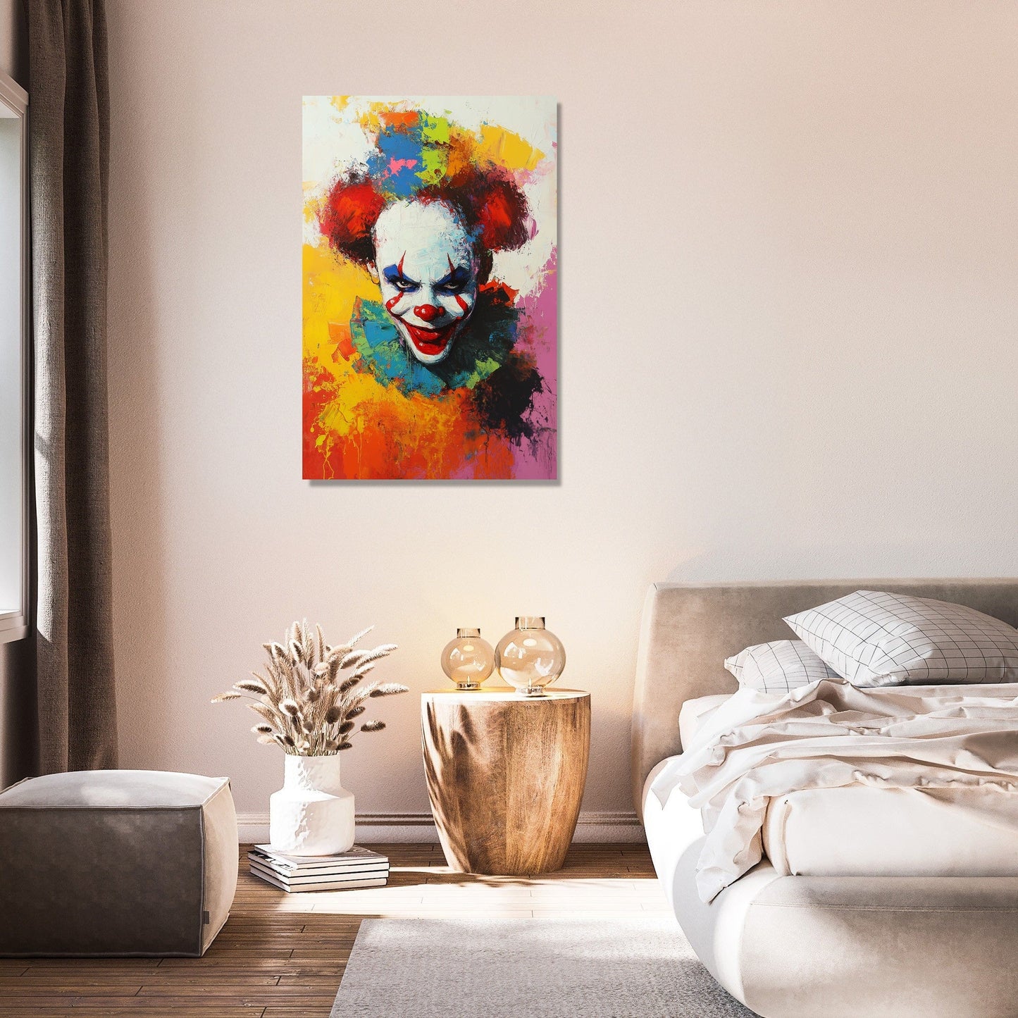 Enigmatic Clown Sunrise Canvas