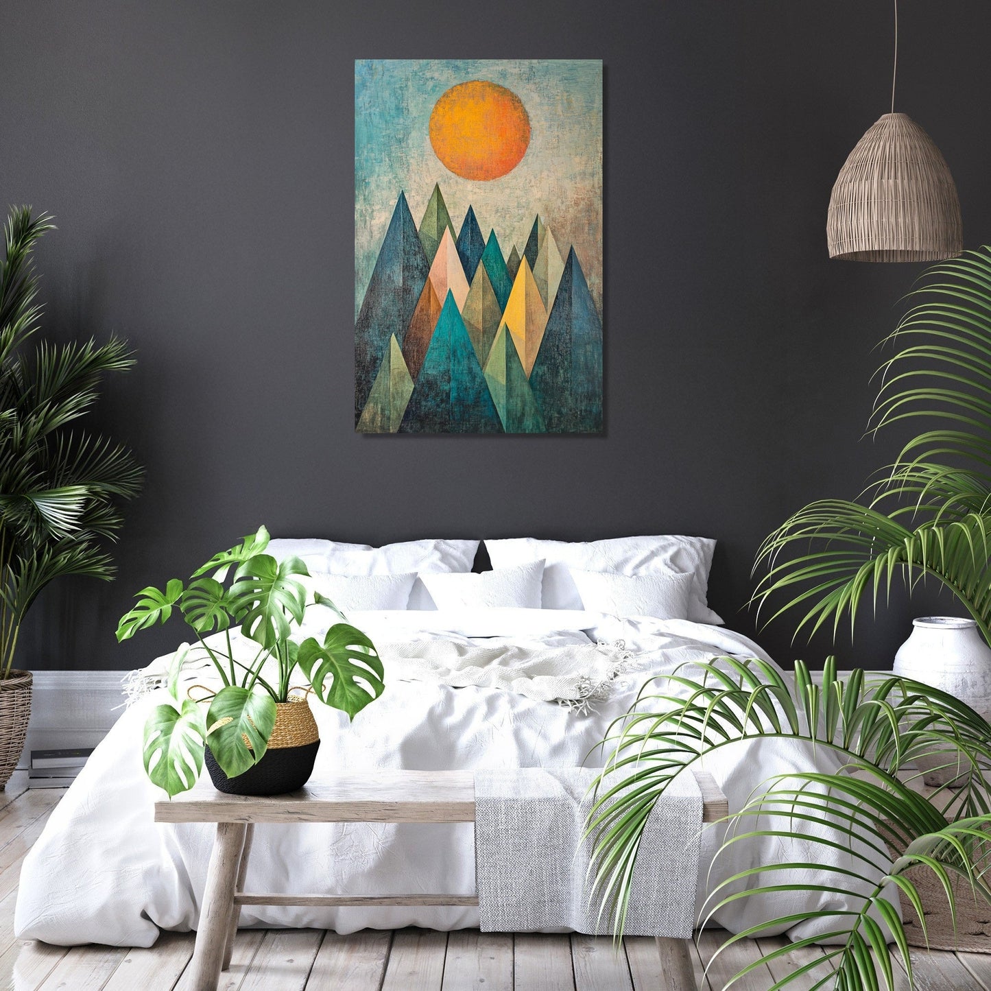 Triangular Harmony Mountain Canvas
