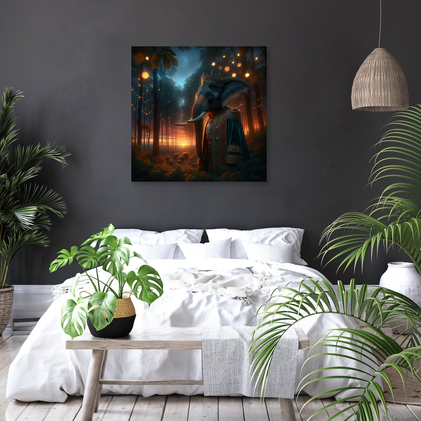Regal Elephant Twilight Canvas