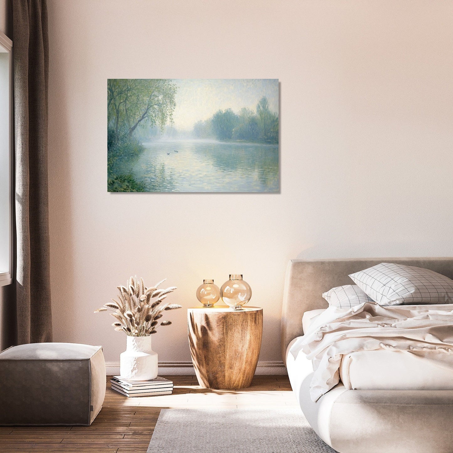 Morning Mist River Canvas