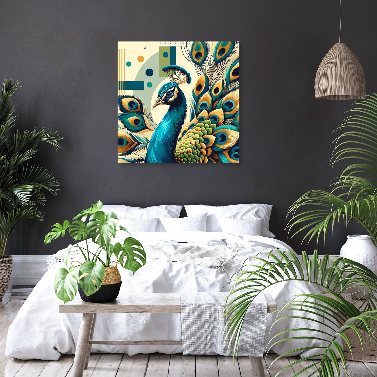 Radiant Peacock Canvas