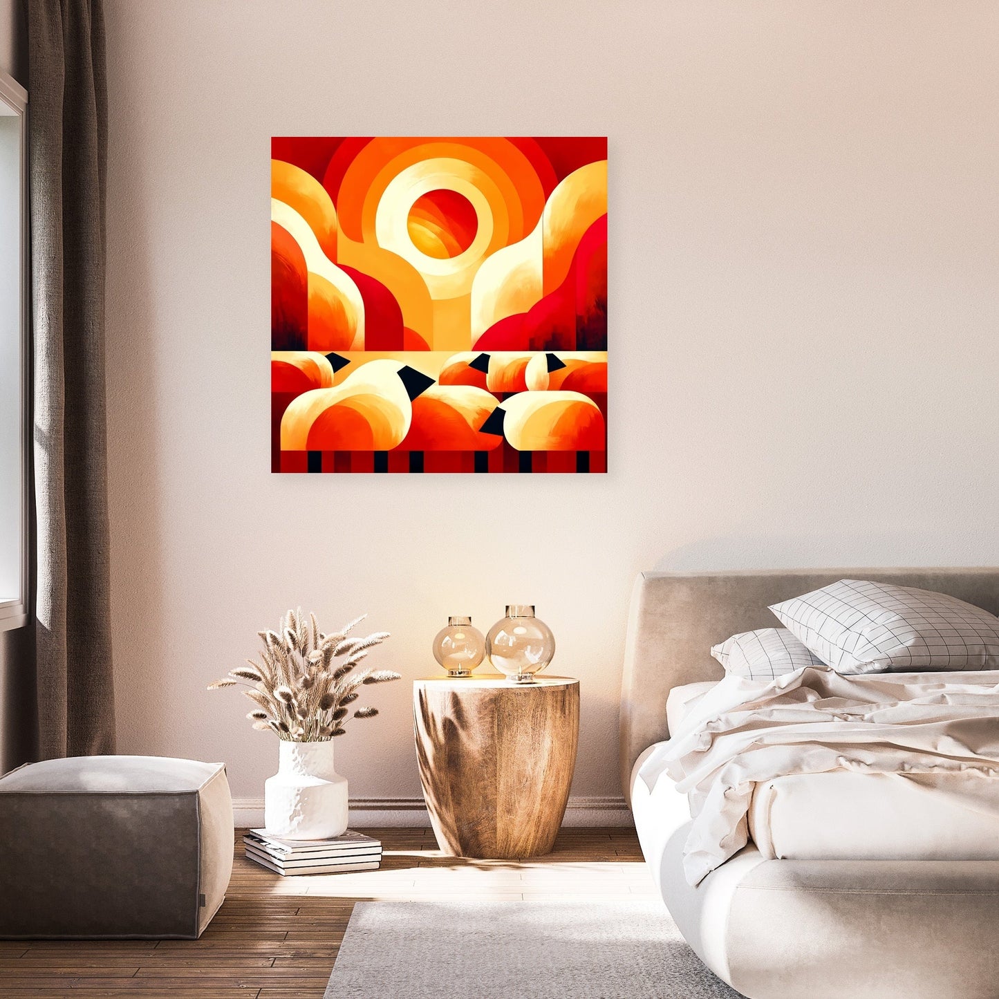 Sunset Sheep Warmth Canvas