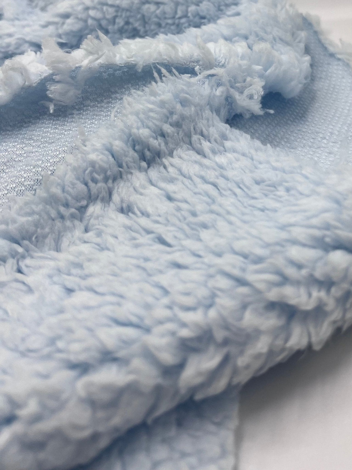 Baby Blue Sherpa Fleece Fluffy Borg Faux Fur Fabric