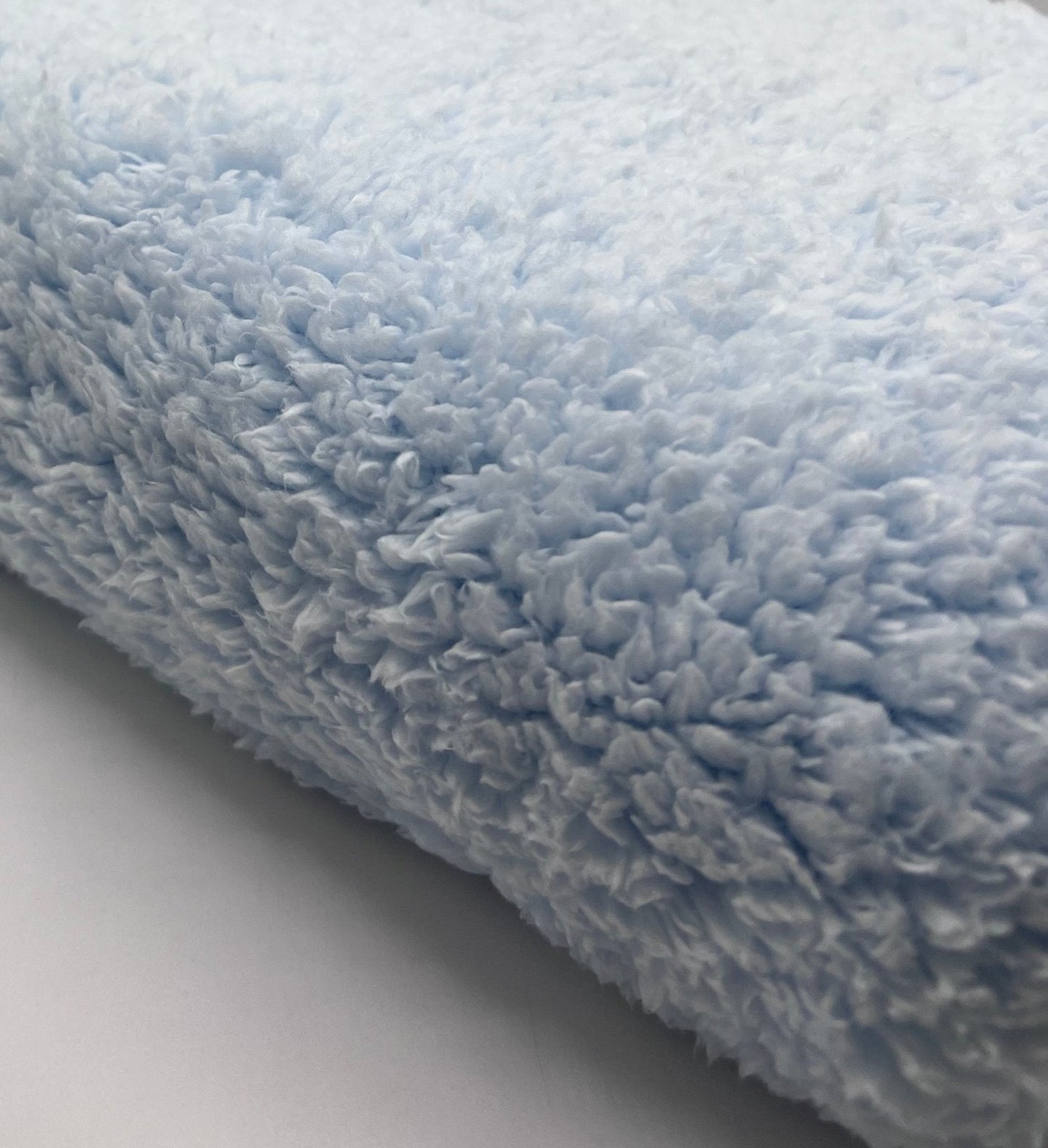 Baby Blue Sherpa Fleece Fluffy Borg Faux Fur Fabric
