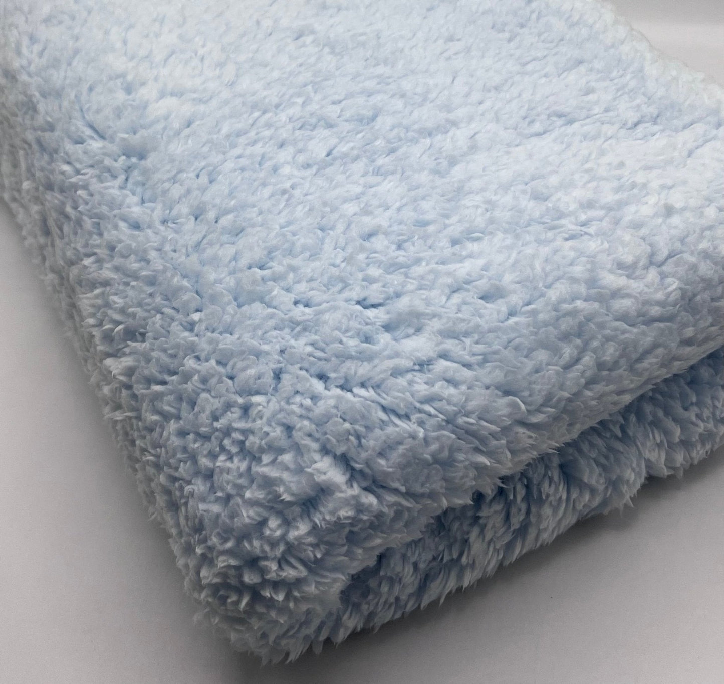 Baby Blue Sherpa Fleece Fluffy Borg Faux Fur Fabric
