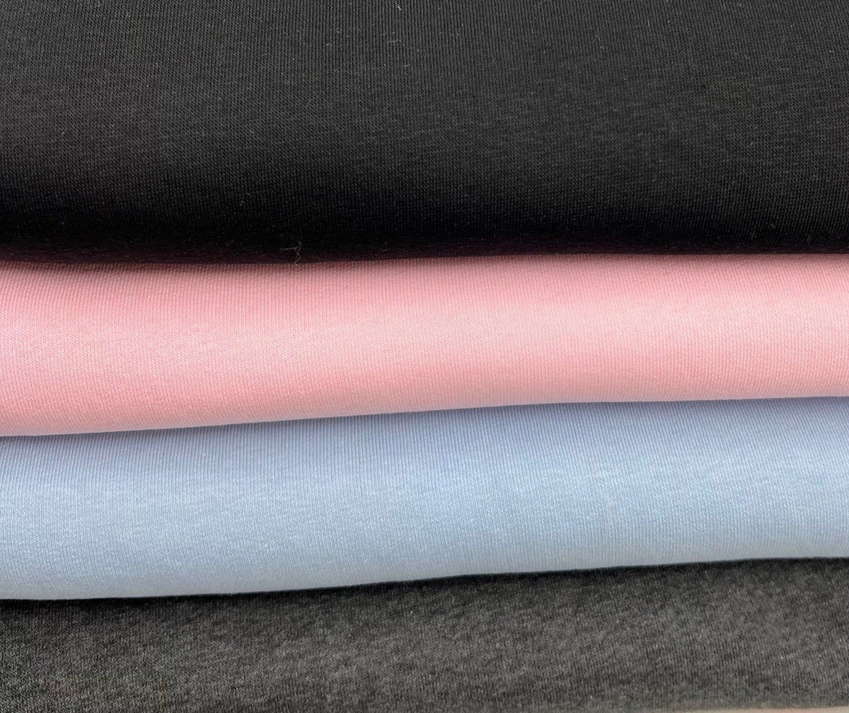 Baby Blue Thick Cotton Mix Sweatshirt Fabric 250 GSM 2 Way Stretch