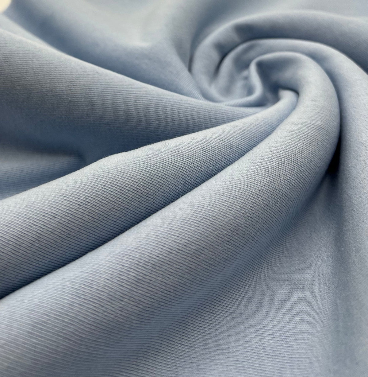 Baby Blue Thick Cotton Mix Sweatshirt Fabric 250 GSM 2 Way Stretch
