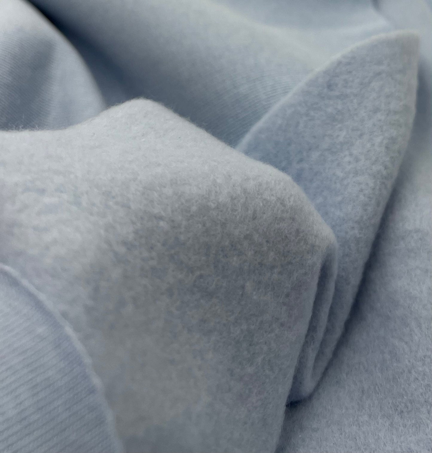 Baby Blue Thick Cotton Mix Sweatshirt Fabric 250 GSM 2 Way Stretch