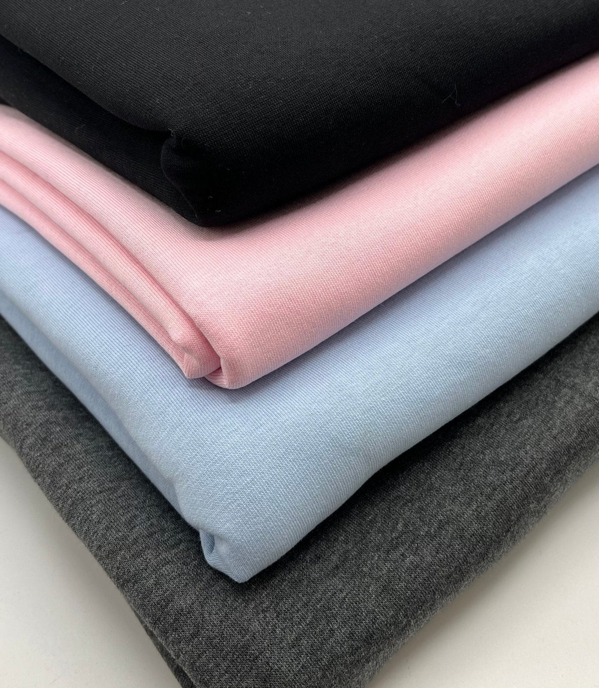Baby Blue Thick Cotton Mix Sweatshirt Fabric 250 GSM 2 Way Stretch