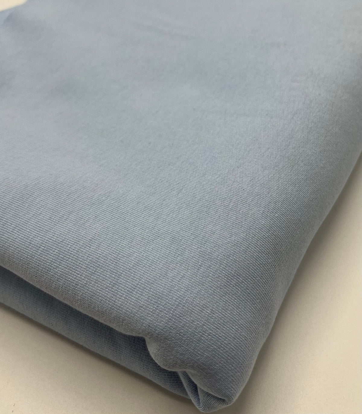 Baby Blue Thick Cotton Mix Sweatshirt Fabric 250 GSM 2 Way Stretch