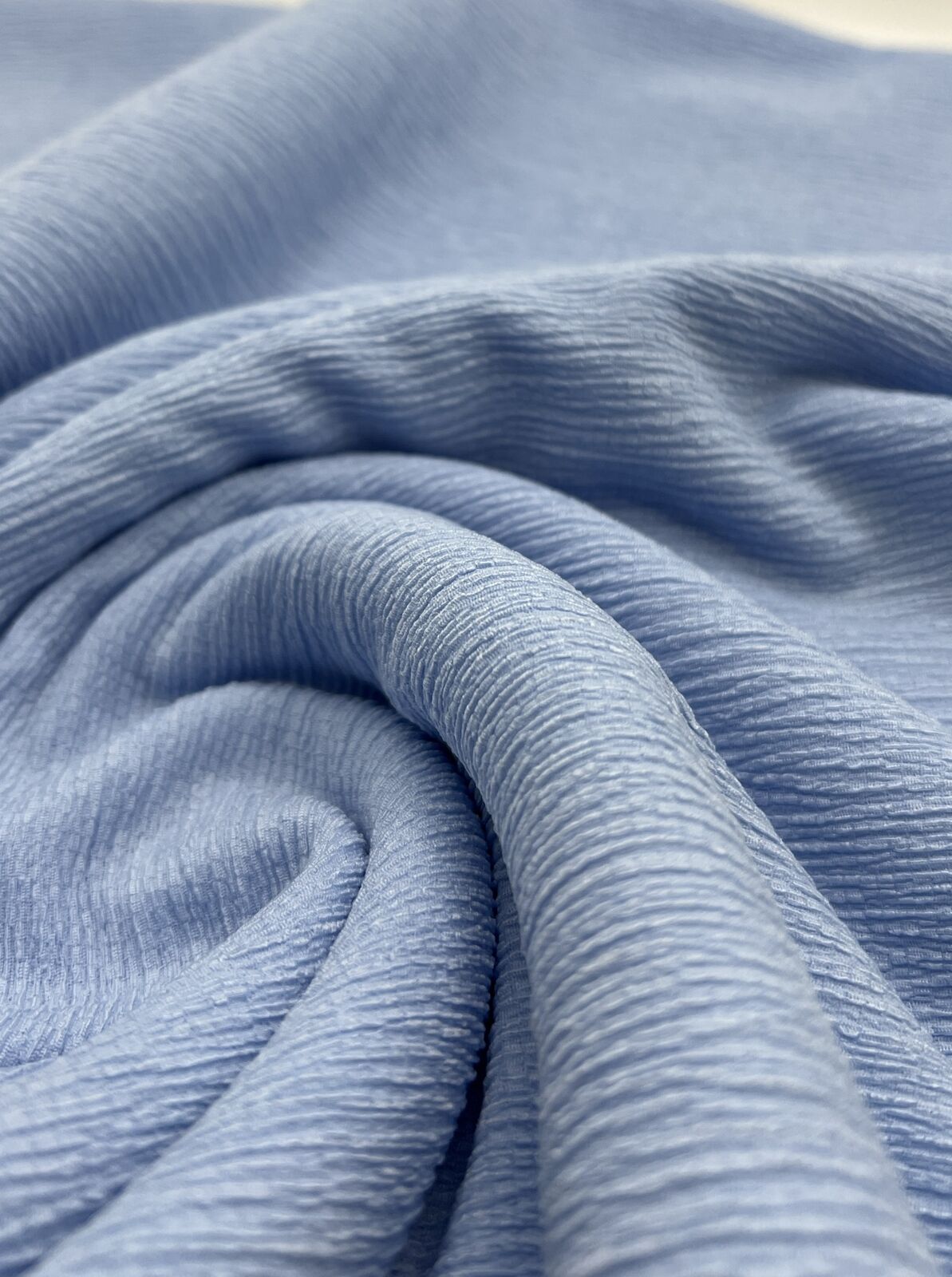 Baby Blue Textured Tree Bark Stretch Dress Craft Fabric