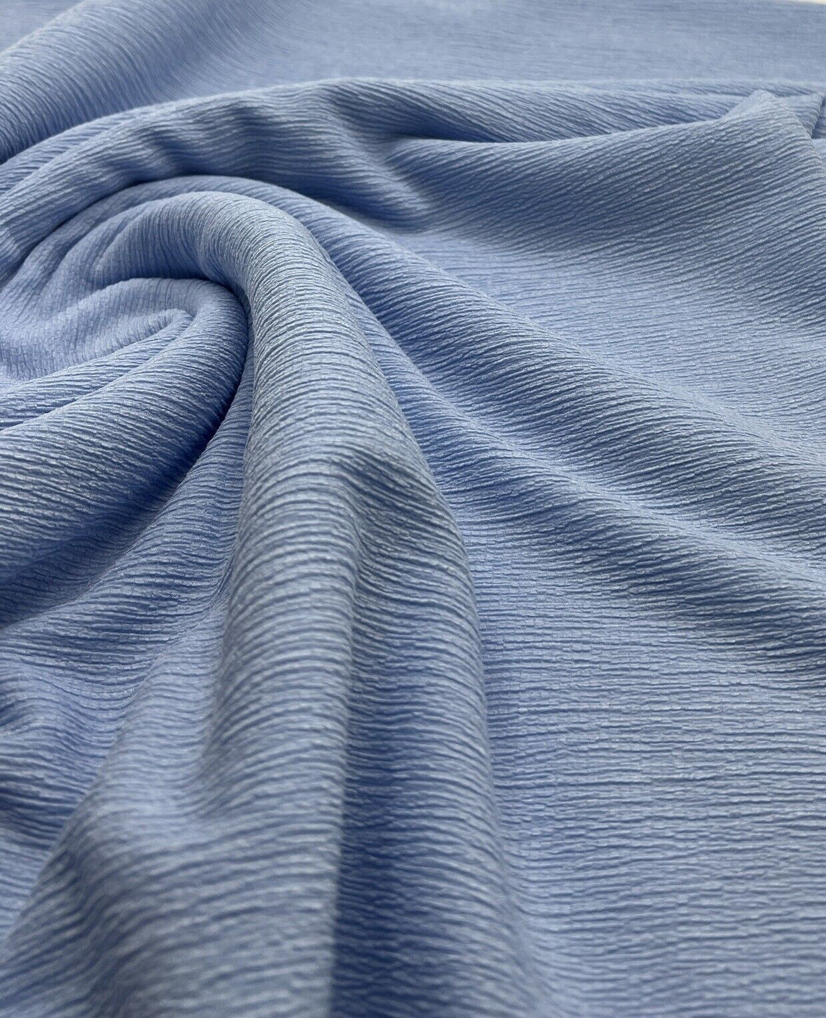 Baby Blue Textured Tree Bark Stretch Dress Craft Fabric
