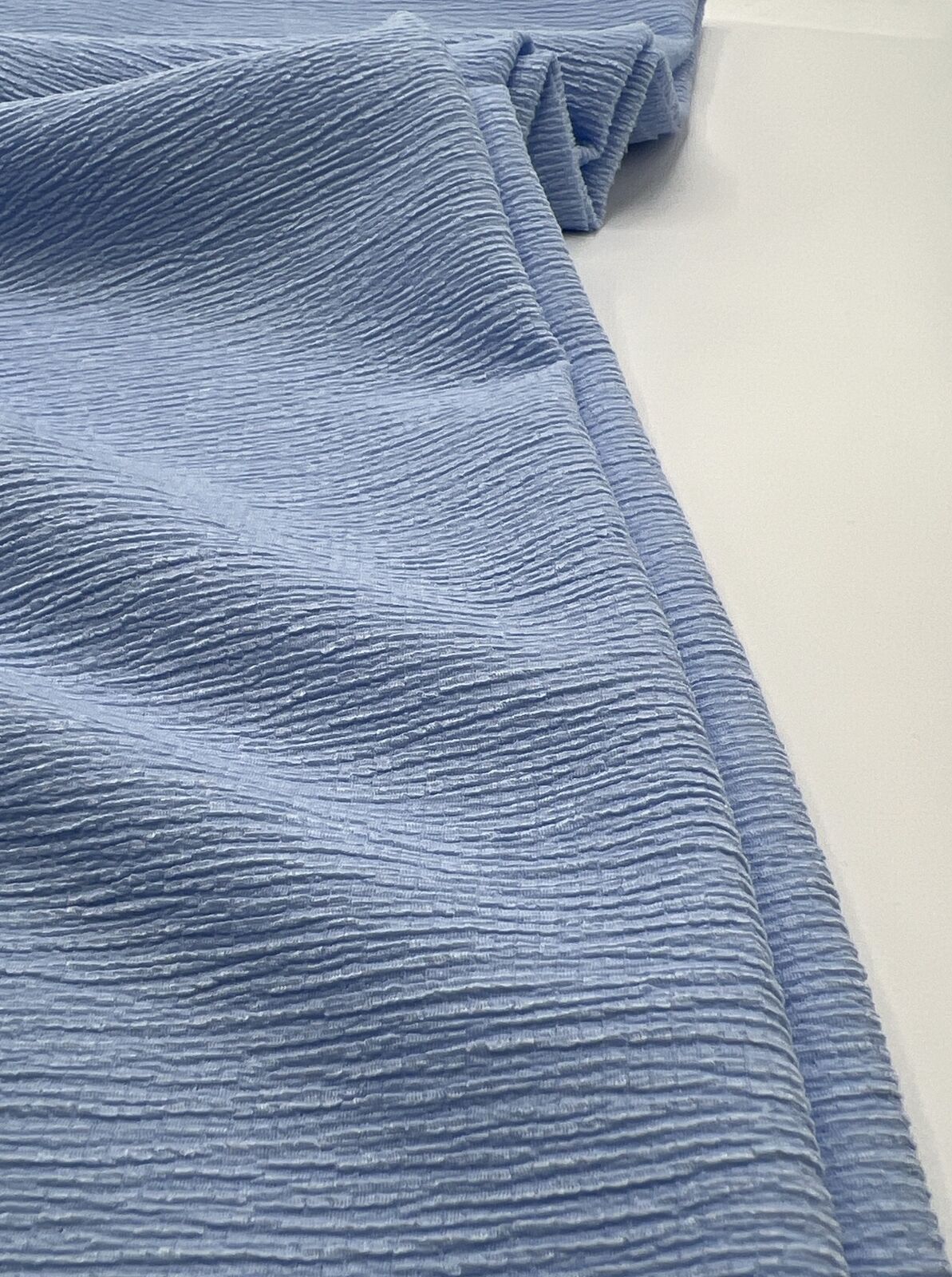 Baby Blue Textured Tree Bark Stretch Dress Craft Fabric