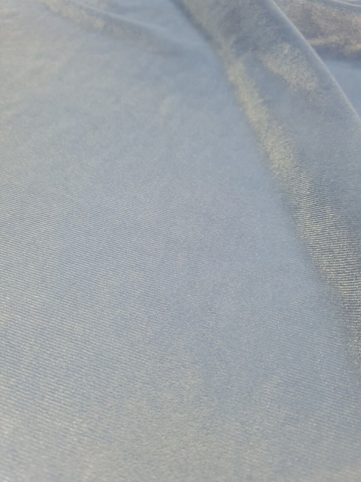 Baby Blue Plain Velour Spandex Stretch Fabric
