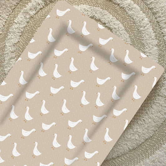 Standard Changing Mat - White Goose Unisex Print