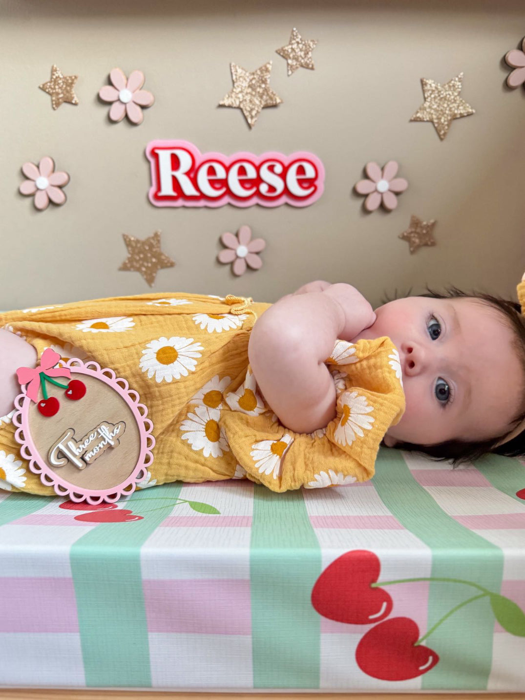 Anti-Roll Wedge Baby Changing Mat - Cherry