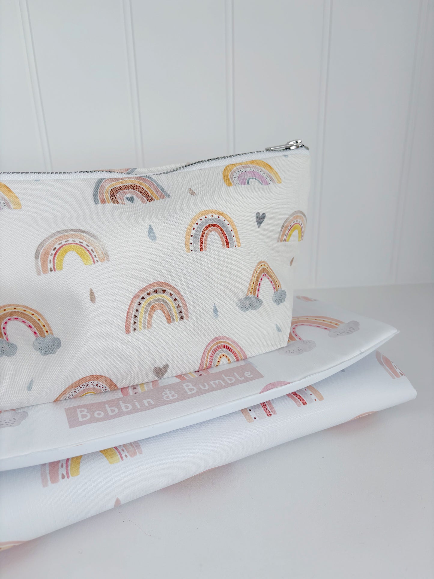 Nappy and wipes pouch - Beau Rainbow Print