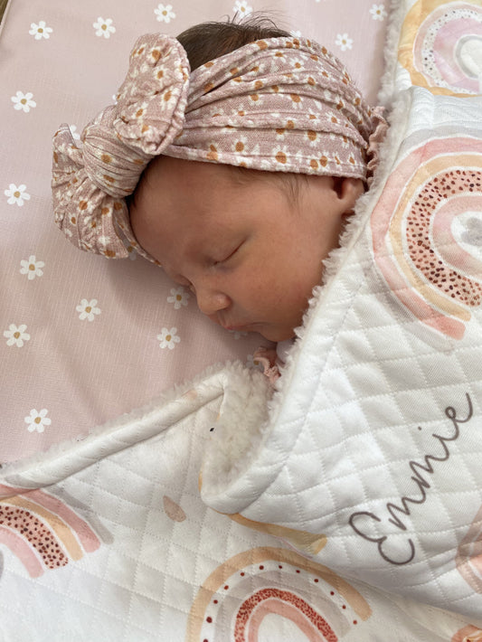 Anti-Roll Wedge Changing Mat - Pink Daisy Print