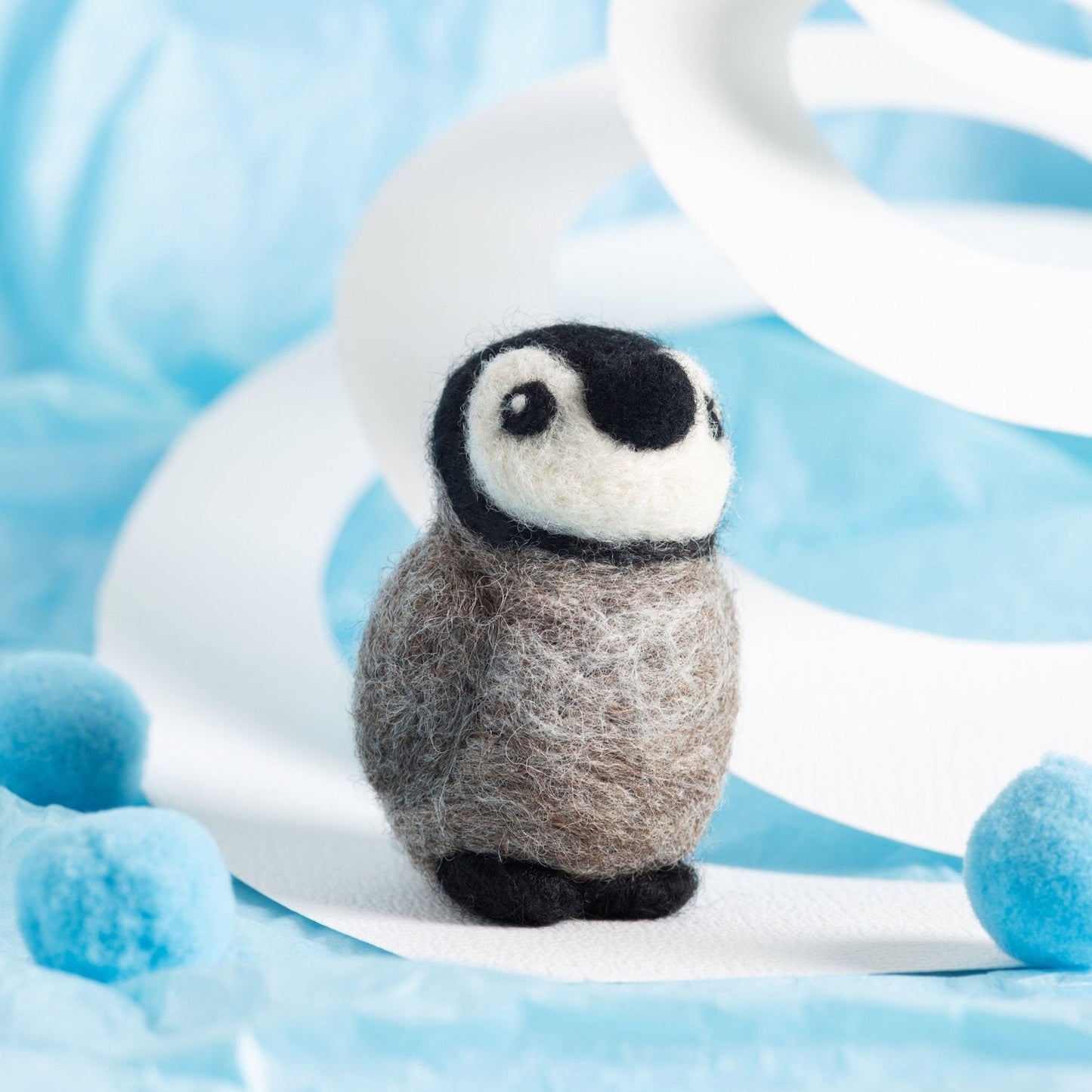 Baby Penguin Christmas Needle Felting Kit for Beginners