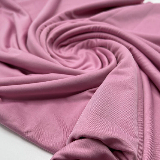 Baby Pink Plain Shiny Soft Touch Slinky 4 Way Stretch Fabric