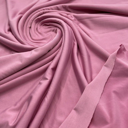 Baby Pink Plain Shiny Soft Touch Slinky 4 Way Stretch Fabric