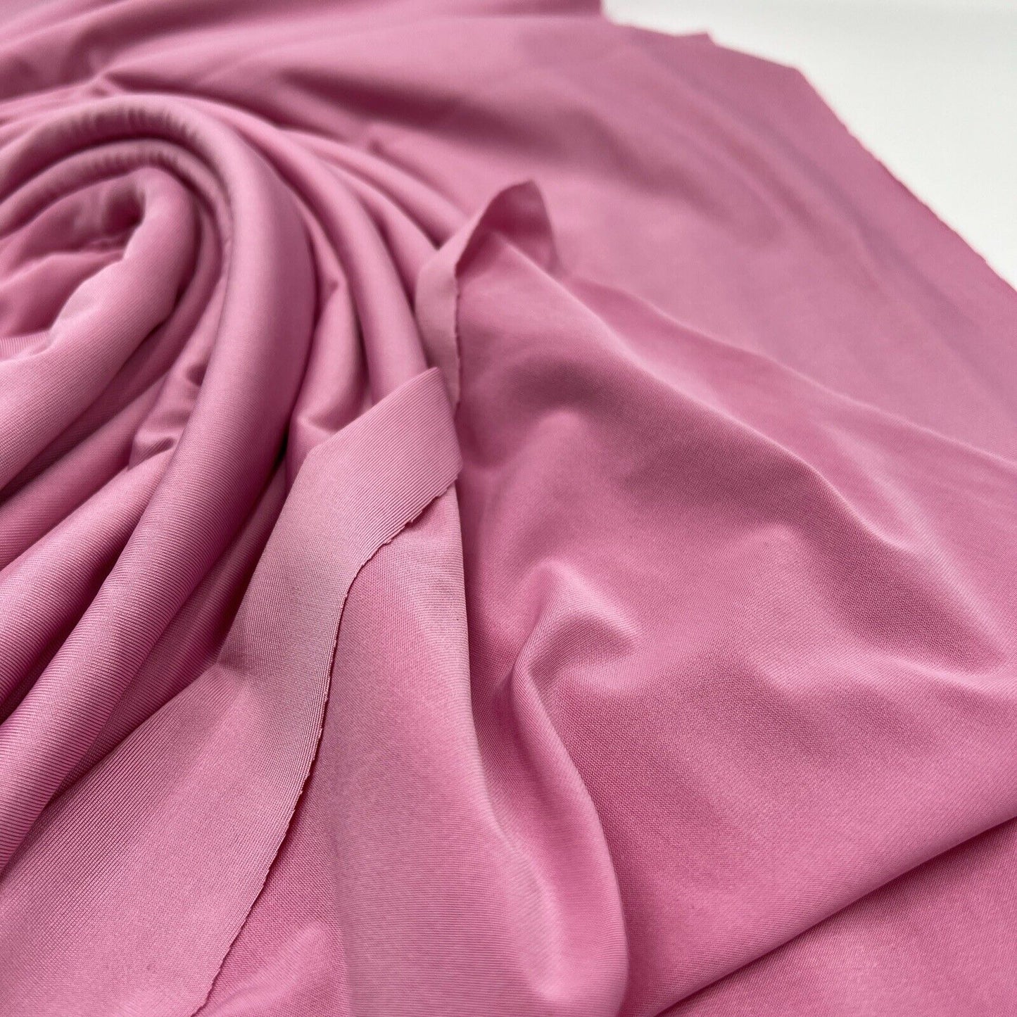 Baby Pink Plain Shiny Soft Touch Slinky 4 Way Stretch Fabric