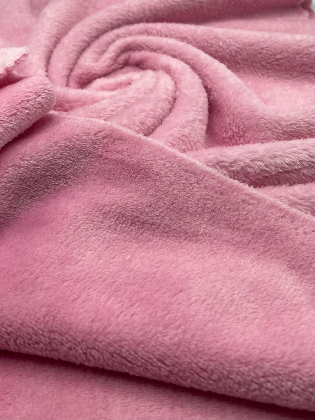 Baby Pink Super Soft Plain Cuddle Fleece Fabric Blanket Loungewear