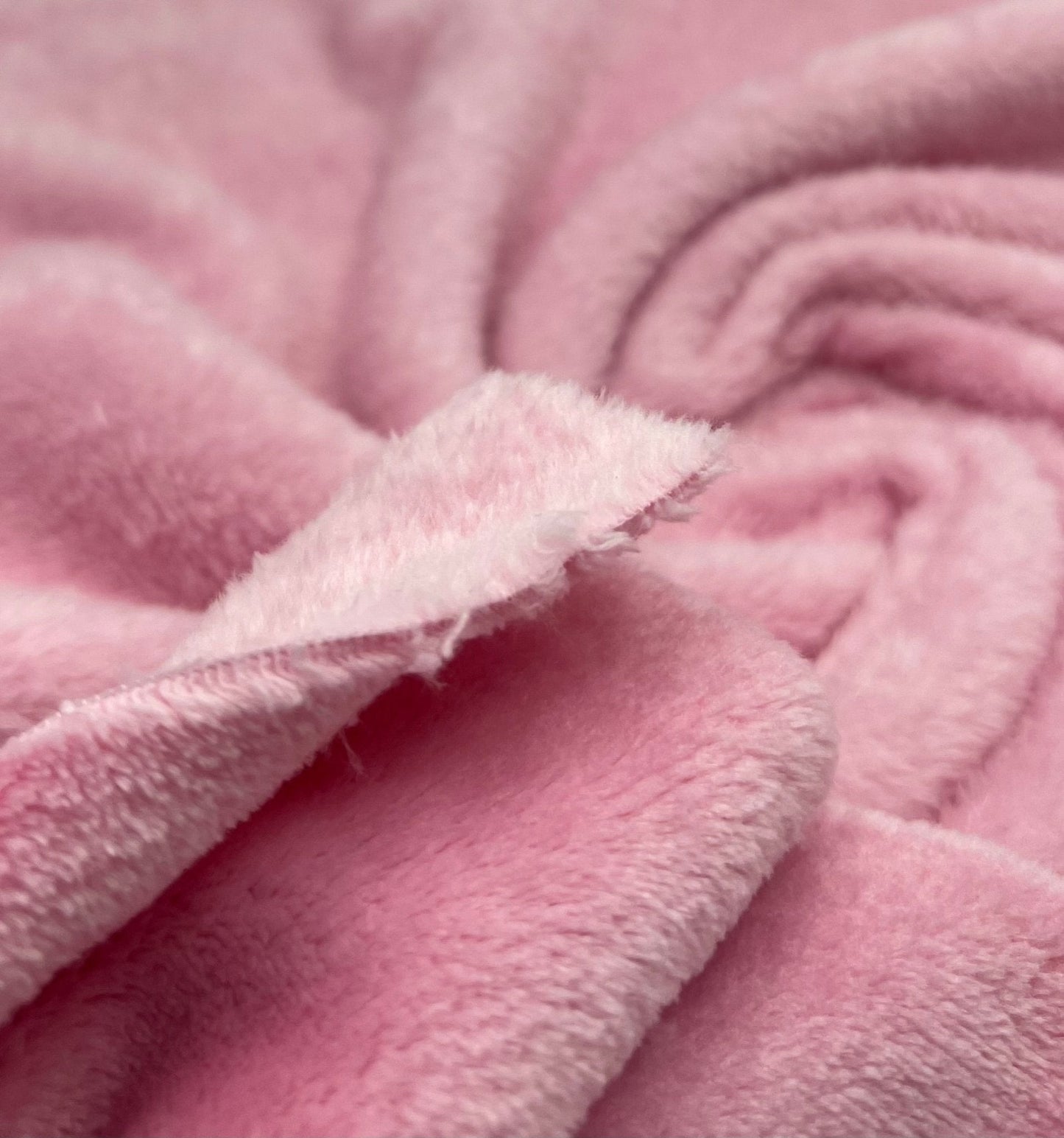 Baby Pink Super Soft Plain Cuddle Fleece Fabric Blanket Loungewear