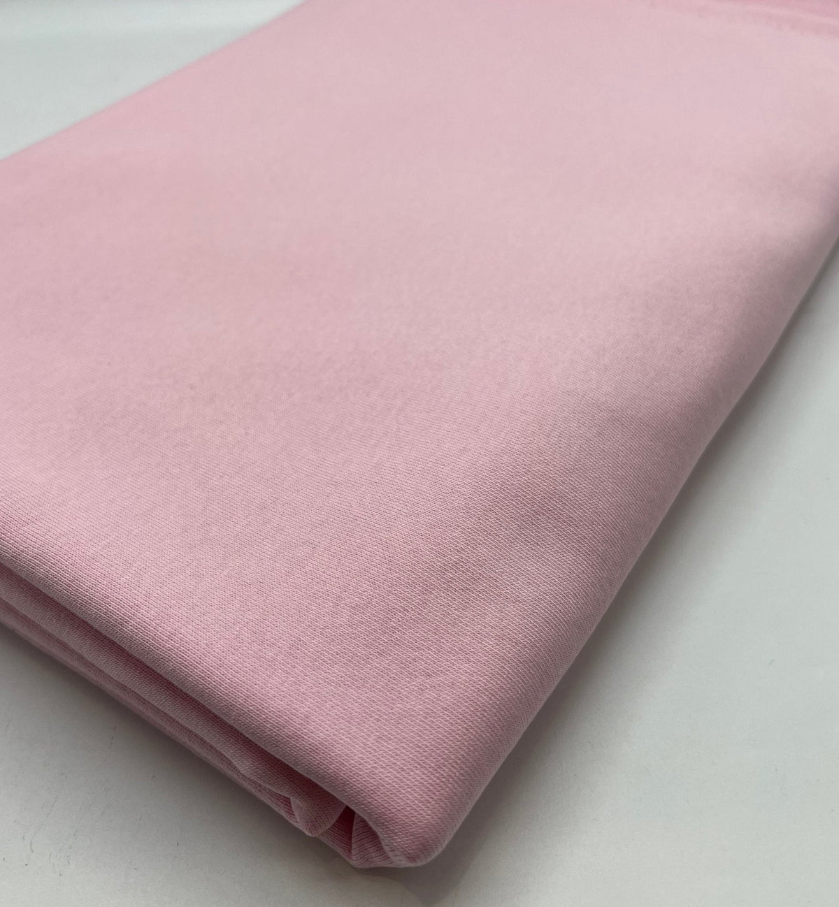 Baby Pink Thick Cotton Mix Sweatshirt Fabric 250 GSM 2 Way Stretch