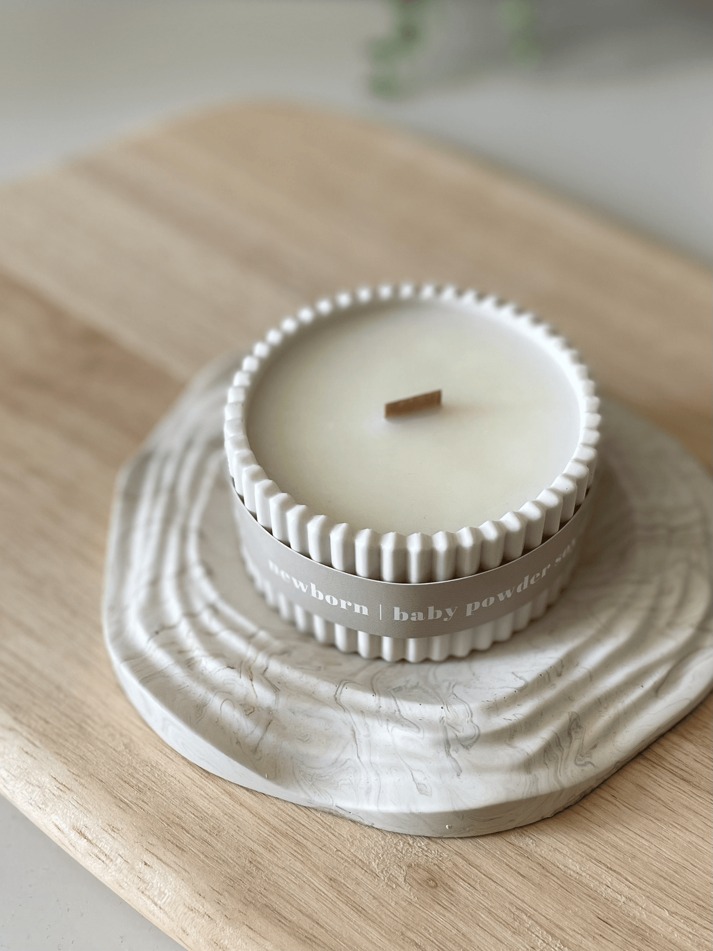 Baby Powder Stoneware Soy Candle – Scandi Minimalist Home Candle
