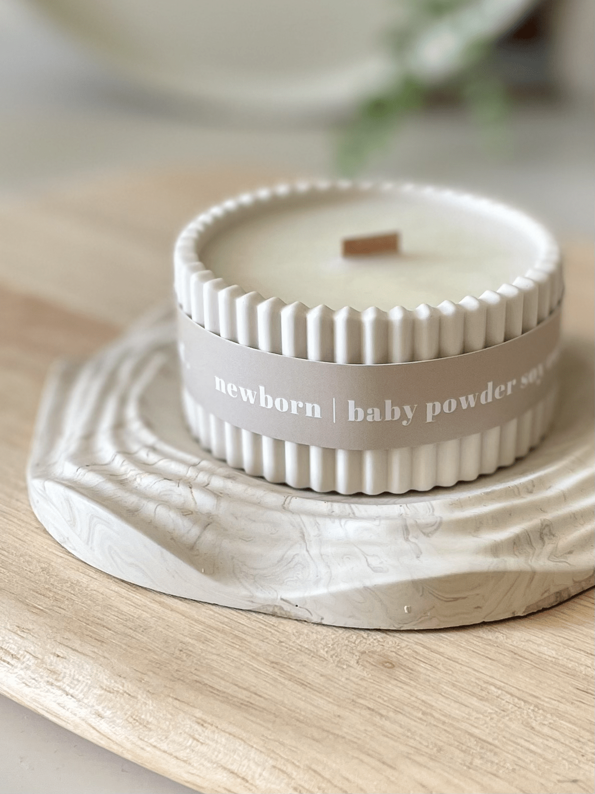 Baby Powder Stoneware Soy Candle – Scandi Minimalist Home Candle