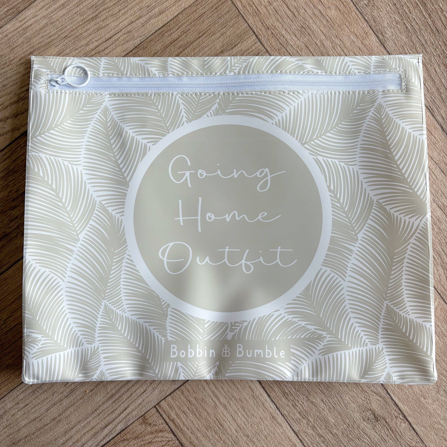 Hospital Bag Organiser Pouches - Unisex Beige Leaf Print