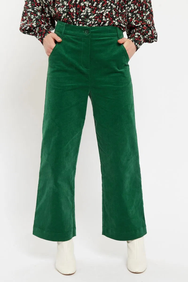 Tim Baby Cord Straight Cut Trousers - Green