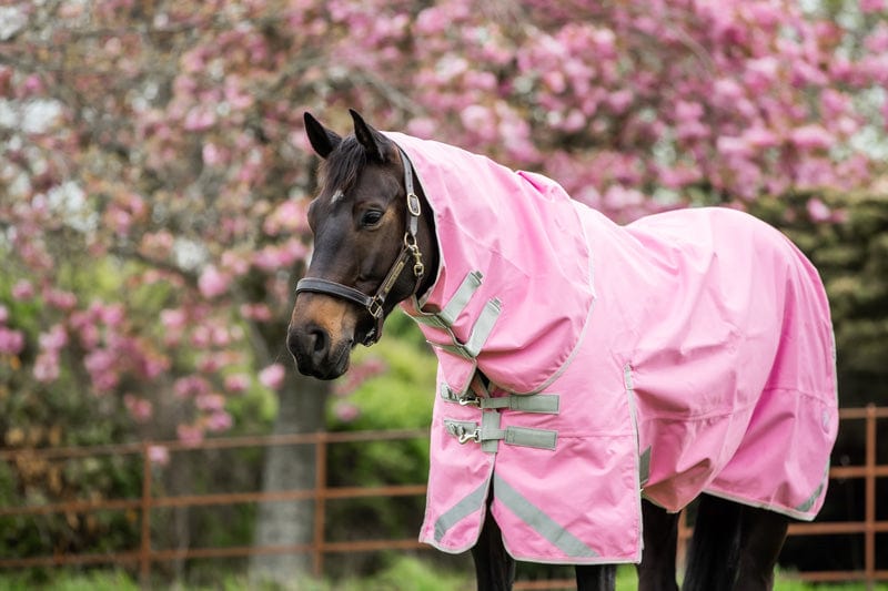 100g Detachable Neck Turnout Rug - Baby Pink