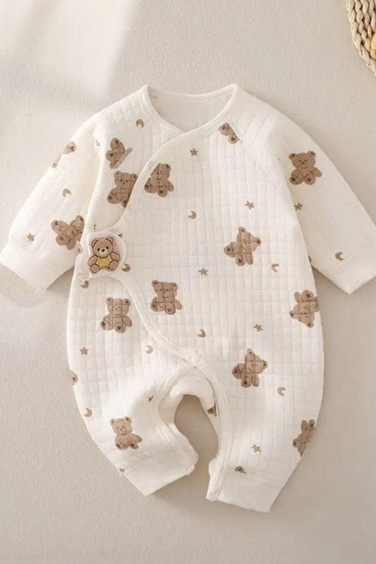 The Happy Bear Boucle Wrap Baby Grow Romper
