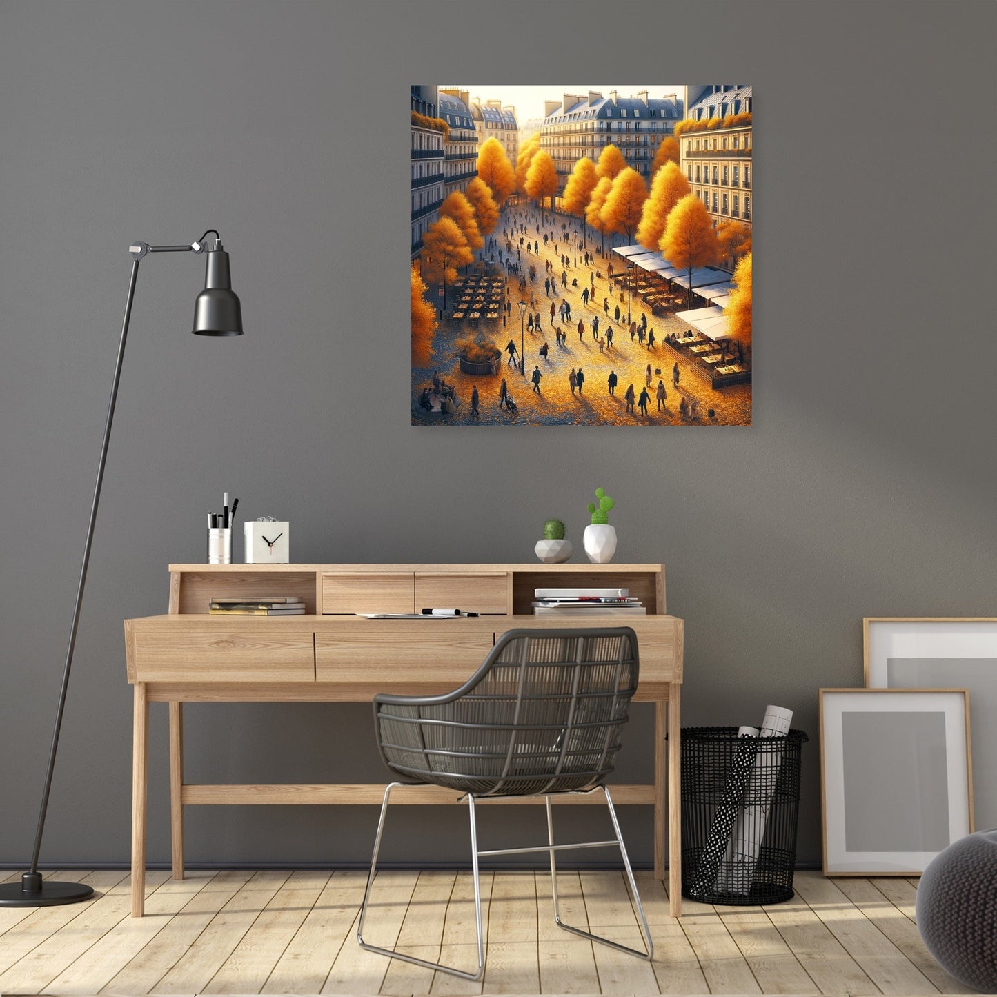 Autumn City Square Canvas