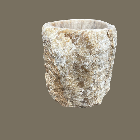 Raw Edge Onyx Planter Pot