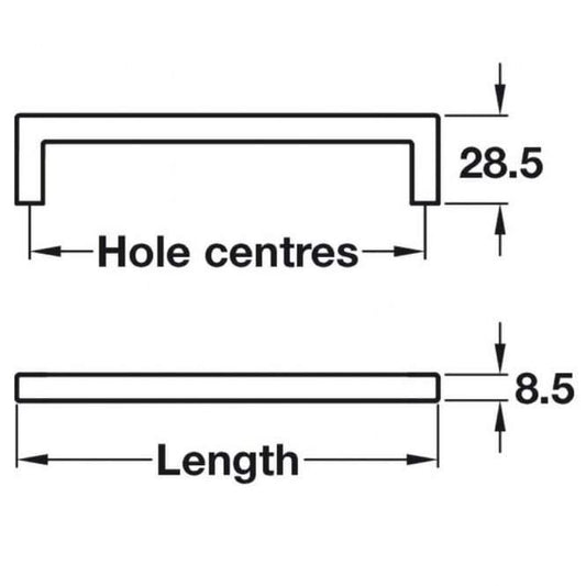 Baltimore Brushed Brass Bar Handle – Modern Kitchen, Drawer & Cupboard Handle (HAF108)