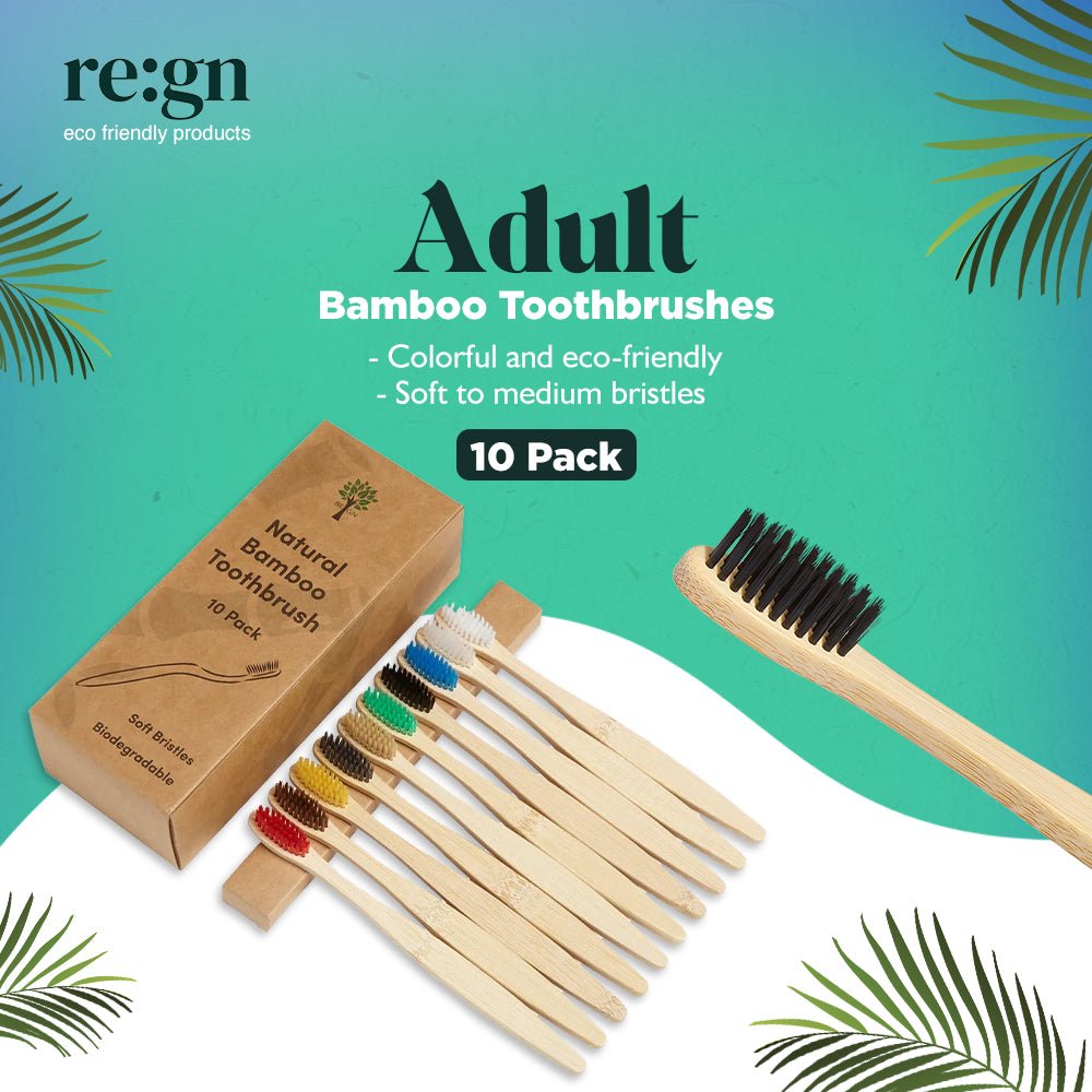 Bamboo Toothbrushes - 10 Pack